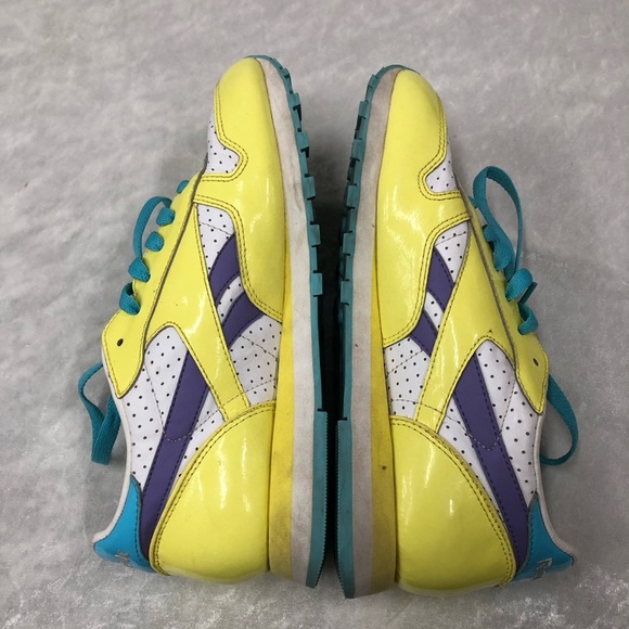 Vintage Reebok Classics yellow and purple size 8 1/2 - Picture 8 of 14